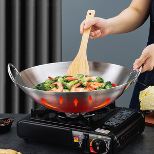 <span class=keywords><strong>Wok</strong></span> Comercial de Acero Inoxidable, Fondo Redondo, Gran Capacidad, Apto <span class=keywords><strong>para</strong></span> Cocina de Restaurante, Gas e Inducción - Product Image 5