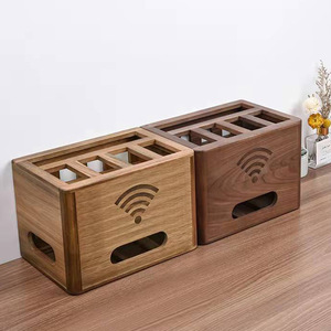 Caja de Almacenamiento de Cables para Router de Madera, Tipo Rectangular, Organizador de Escritorio para Módem WiFi, Gestión de Cables - Product Image 2