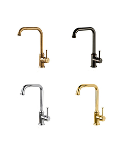 Vòi bếp bằng đồng đen Vòi bếp cổ điển gắn trên sàn nhà bếp Vòi nước nóng lạnh xoay 360 độ - Product Image 3