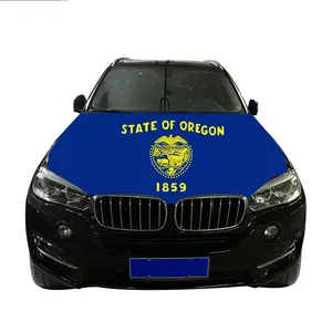 Örme Polyester yüksek kaliteli Oregon araba kaput kapağı bayrak ülkeleri araba kaput kapağı bayrak