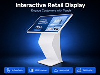 Afficheur numérique sur pied de 21,5 à 65 pouces, écran tactile interactif Android, kiosque publicitaire