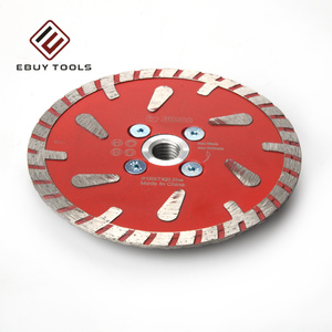Lame de <span class=keywords><strong>scie</strong></span> diamantée turbo à segments de protection en forme de goutte d'<span class=keywords><strong>eau</strong></span> de 4,5 pouces et 5 pouces avec bride pour granit, pierre, brique et bloc - Pressage à chaud - Product Image 2