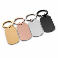 Porte-clés personnalisé en acier inoxydable poli, pendentif breloque, plaques métalliques vierges pour gravure laser, vente en gros