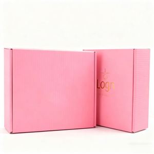 กล่องกระดาษลูกฟูกพิมพ์ลายตามสั่ง สีชมพู ดำ ขาว สำหรับบรรจุภัณฑ์เครื่องสำอางและผลิตภัณฑ์ความงาม - Product Image 3