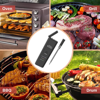 Termometer BBQ, pengukur suhu daging Digital cerdas dapur, satu Pin tahan air logam tanpa kabel