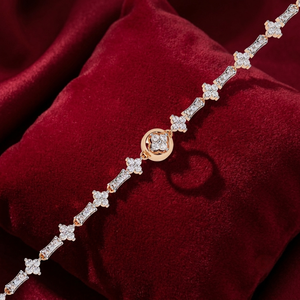 Classic <b>White</b> Gold Plated Chain <b>Bracelet</b> with Round Brilliant Cut Diamond Claw Setting for Women Engagement Christian Jewelry - Product Image 6