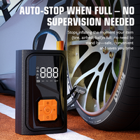 Compresseur d'air de pneu électrique sans fil portable 150Psi avec lumière de secours Mini pompe à air de pneu de voiture affichage à LED gonfleur de pneu de voiture