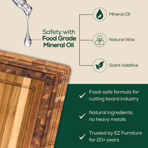 Tabla de cortar de teca cuadrada de madera maciza, gruesa y duradera para uso en la cocina - Product Image 4