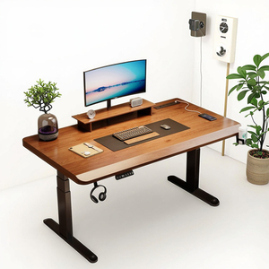 Organizador de escritorio de ordenador de cristal blanco moderno, soporte de doble viga, marco de elevación, altura ajustable, muebles de Metal para oficina en casa - Product Image 1