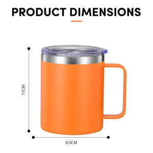 Logo personnalisé de 12oz gobelet sous vide à double paroi en acier inoxydable voyage camping isolé tasse à café avec poignée - Product Image 3