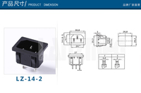 Enchufe de CA LZ-14-2, 10A 250V, Toma de Corriente IEC, Enchufe Universal de 2 Tomas con Conexión Eléctrica para Uso Eléctrico
