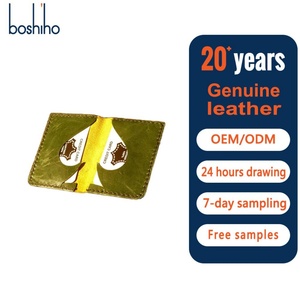 Portefeuille de voyage pour homme en cuir de vachette Boshiho, fin, vintage, fait main, en cuir Crazy Horse, pour cartes de crédit - Product Image 1
