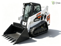 Mini-chargeuse compacte sur chenilles Kubota T590, homologuée EPA EURO 5, charge nominale de 0,95 tonne, puissance de 51 kW, godet standard