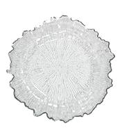Assiette Ronde en Plastique Transparent avec Rebord Doré et Argenté, Durable, pour Mariage, Fêtes, Fournitures, Motif Plat, Matériau PS