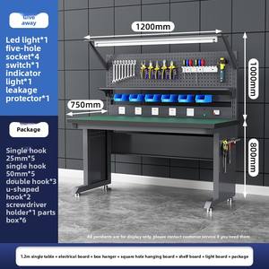 Table de travail antistatique en acier avec éclairage pour atelier d'usine, idéale pour la maintenance et la réparation électronique, convient également pour la cuisine et la salle de bain - Product Image 5