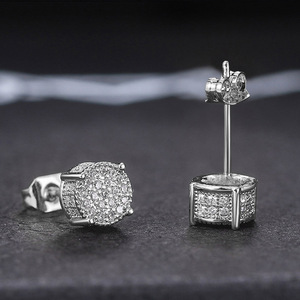 Orecchini a Perno Rotondi per Uomo, Stile Hip Hop, Accessorio per Uso Quotidiano, Gioielli alla Moda - Product Image 6