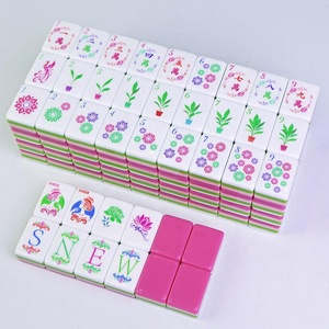 Ensemble de tuiles de mahjong en acrylique gravées sur mesure, de luxe, à quatre couches - Portable et durable pour le divertissement - Product Image 1