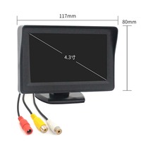 Monitor LCD TFT Universal para Automóvil, Asistencia de Reversa, Sistema de Señal PAL/NTSC de 1 Año, Entrada de Video de 2 Canales de 12 V CC, Pantalla de 16:9, 4.3 Pulgadas