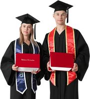 Pochette de diplôme rouge pour certificat format lettre 8,5''x 11'' avec impression personnalisée pour la remise des diplômes, couleur marron