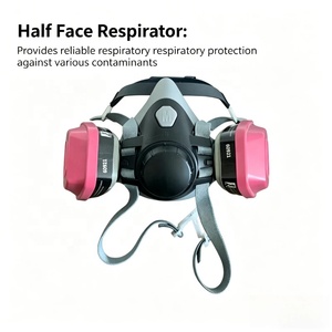 Máscara de Gas Reutilizable de Media Cara, <span class=keywords><strong>con</strong></span> Filtros Dobles, Respirador para Vapores Orgánicos, Químicos, Pintura, Polvo, Protección Industrial - Product Image 1