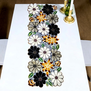 Camino de Mesa Rectangular de Tela Hecho a Mano, de Lujo, con Cuentas Florales, Ecológico y Duradero, Ali Fashion Art AFA01, 5mm de Grosor - Product Image 1