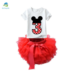 Feliz cumpleaños, bebé <span class=keywords><strong>niñas</strong></span> Camiseta de manga corta 1St traje de cumpleaños - Product Image 2