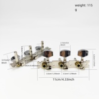 Mécaniques d'accordage en acier électroplaqué à un trou pour guitare folk, tête triple, engrenage tout métal pour guitare acoustique