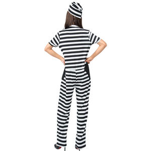 ชุดนักโทษวินเทจสำหรับผู้ใหญ่,เสื้อผ้าลายทางสำหรับใส่คุกชุดคอสเพลย์งานเฉลิมฉลองวันฮาโลวีน - Product Image 5
