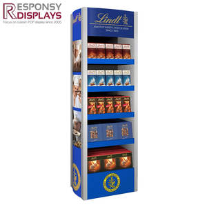 Estante de exhibición de metal independiente para supermercado minorista con niveles de piso y soporte para bebidas - Product Image 4