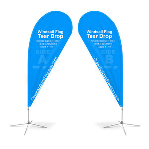 Promosi iklan pameran acara luar ruangan bulu bendera terbang pantai bendera spanduk berdiri Teardrop bendera 100% poliester - Product Image 5