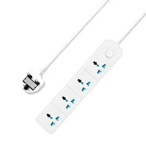 GELISTAR Multiple Electric Extension Socket 3m Cable UK EU Plug with Switch Security Protection Home Accessories