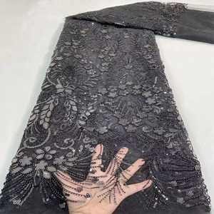 Váy Cưới Châu Phi Vải Ren Kim Sa Thêu Đính Cườm Vàng Lưới Thời Trang Sang Trọng Thiết Kế Mới Nhất - Product Image 4