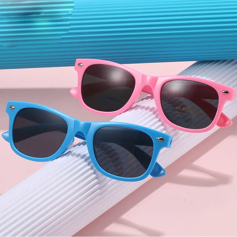 wholesale custom logo promotional classic square uv400 children sun glasses toddler kids designer sunglasses 2024
