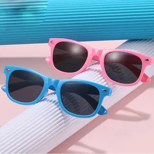 Wholesale Custom Logo Promotional Classic Square Uv400 Children Sun Glasses Toddler Kids Designer Sunglasses 2024