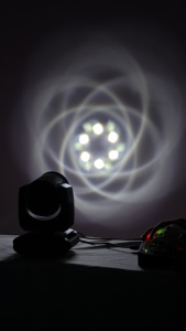 Projecteur LED mobile 100W (6x10W) RGBW avec anneau halo et laser <span class=keywords><strong>vert</strong></span>, DMX512 12/13 canaux, éclairage sonore actif pour DJ, club, mariage, fête - Product Image 4