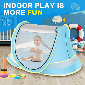 <span class=keywords><strong>Tente</strong></span> de plage pour bébé avec chapeau pour bébé, <span class=keywords><strong>lit</strong></span> de voyage pop up pour tout-petits avec chapeau de soleil pour garçons ou filles - Product Image 4