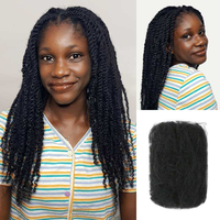 Extensions de cheveux humains Remy 100% péruviens en vrac, tresses afro crépues, torsades, double trame machine, 50g