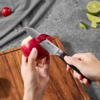 Couteau à fruits Wangmazi de haute qualité en acier Damas de 4 pouces, couteau de cuisine multi-usage avec manche en bois pour usage domestique, épluchage et découpe de fruits