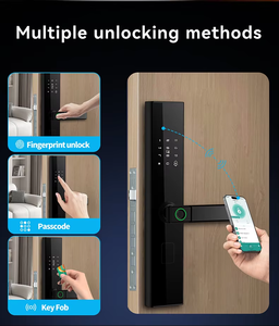 Glomarket Apartment Tuya WiFi Smart Handle <b>Lock</b> Biometric Fingerprint Keypad <b>Lock</b> APP Remote Access Home Security <b>Lock</b> - Product Image 3