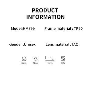 <span class=keywords><strong>Gafas</strong></span> de Sol YANA HM899 Unisex Futuristas de Media Montura, de Una Sola Pieza, Polarizadas TAC con Protección UV400 para Conducir al Aire Libre, Logotipo Personalizado OEM/ODM - Product Image 3