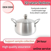 Ensemble de casseroles de cuisine classique en aluminium moulé de 5 pièces de 16 cm à 24 cm avec couvercle en métal, résistant au four et au lave-vaisselle
