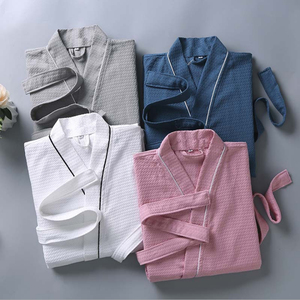 <span class=keywords><strong>Peignoir</strong></span> de style kimono gaufré pour hommes <span class=keywords><strong>Peignoir</strong></span> de nuit 100% coton <span class=keywords><strong>Peignoir</strong></span> d'hôtel gaufré - Product Image 2