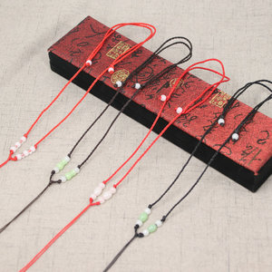 Collier ras du cou en corde tressée à la main en polyamide réglable, <span class=keywords><strong>DIY</strong></span>, amusant, jade épais, collier en jade - Product Image 1