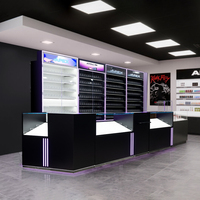 Présentoir de kiosque à tabac personnalisé avec éclairage LED à effet miroir infini et étagères à retour automatique, support de présentation TPV