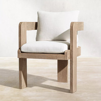Meubles modulaires d'extérieur en teck pour hôtel moderne, style nordique, canapé pour cour, jardin, villa, terrasse, concept de vie élégant