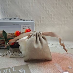 Wholesale Custom Print Cotton Linen Drawstring <b>Bag</b> With Logo Earring Necklace Gift Dust Reusable <b>Small</b> Package Jewelry Pouch - Product Image 3