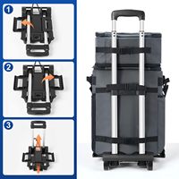 Sac isotherme roulant en polyester 72 canettes avec roues et poignée, pliable, glacière isolée, avec motif lettre, étanche et écologique