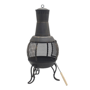 Retro Outdoor Wood Fire Pit With Poker Windproof Rustproof Garden Heater For Courtyard Villa - Product Image 2
