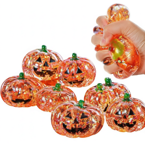 Pelota Antiestrés de TPR con Forma de Dibujos Animados de Halloween, Caramelo Masticable, Alivio de la Ansiedad, con Purpurina, Impresión UV, Juguete Creativo de Descompresión - Product Image 1