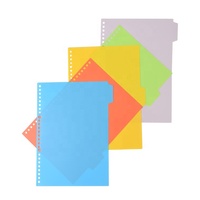 AFFISURE papelería de oficina 5-tab de plástico 3 Agujero anillo Binder índice divisor Multi función Carpeta de archivo para la escuela A4 tamaño